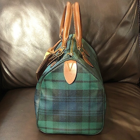 M RALPH LAUREN Black Watch Plaid Speedy Carry On Boston Travel Bag 30cm - Picture 6 of 17